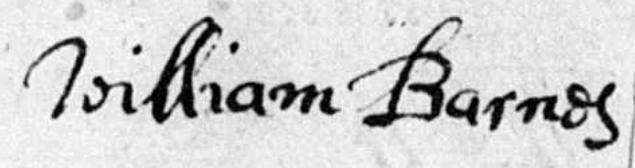 William Barnes signature 1711